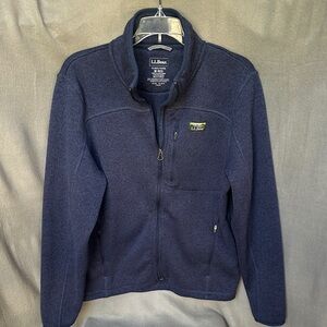 L.L. Bean Men’s Sweater Fleece Slighted Fitted Dark Blue Full-Zip Jacket